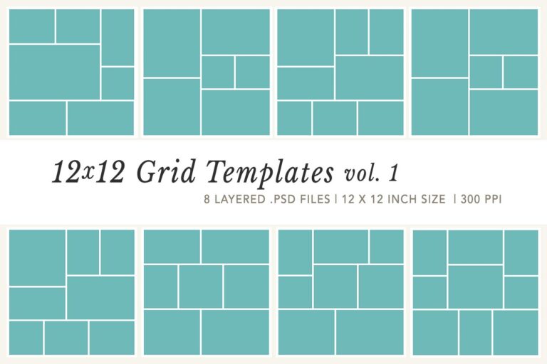 12x12 Collage Grid Templates
