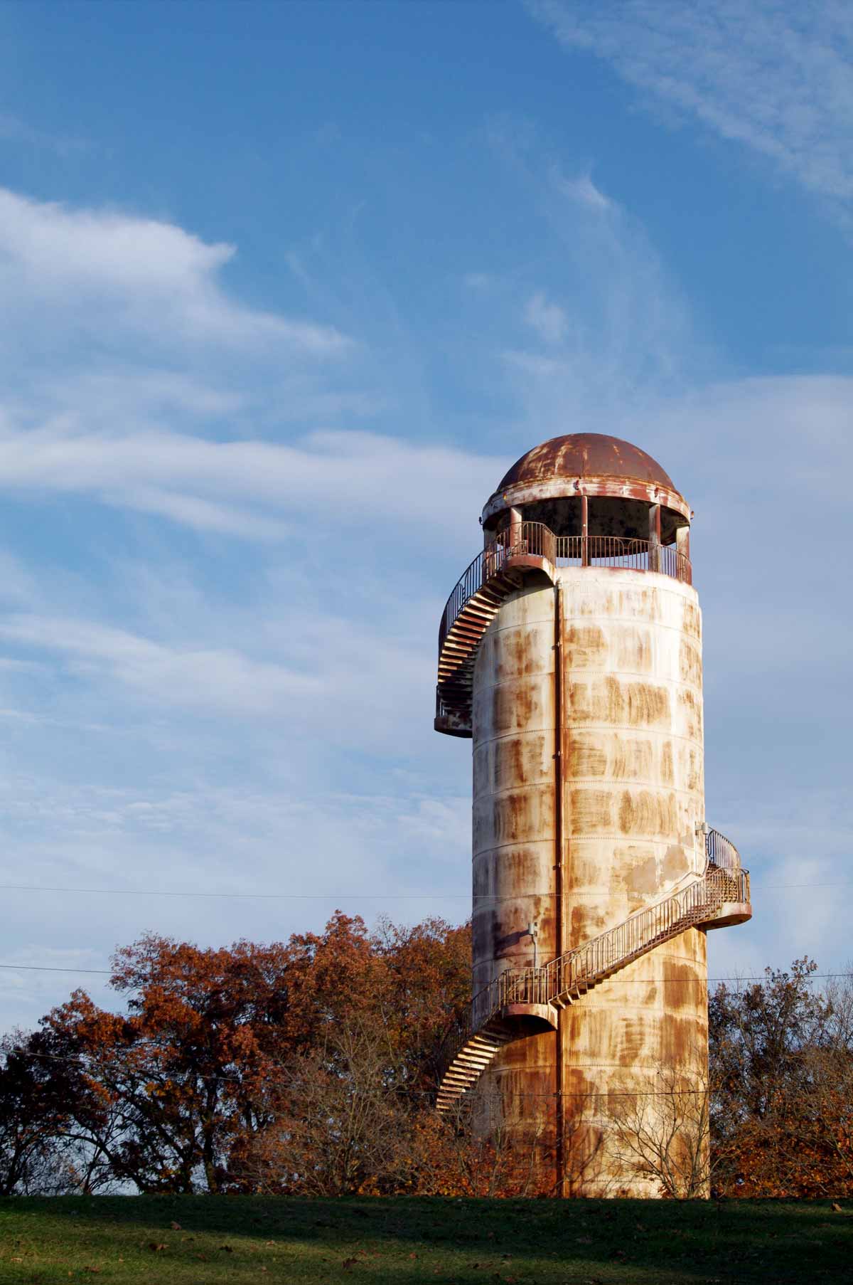 Rusted Water Tower Autumn Web