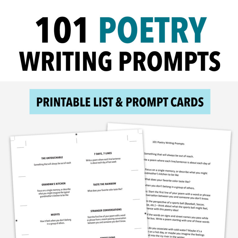Poetry Prompt Cards Preview