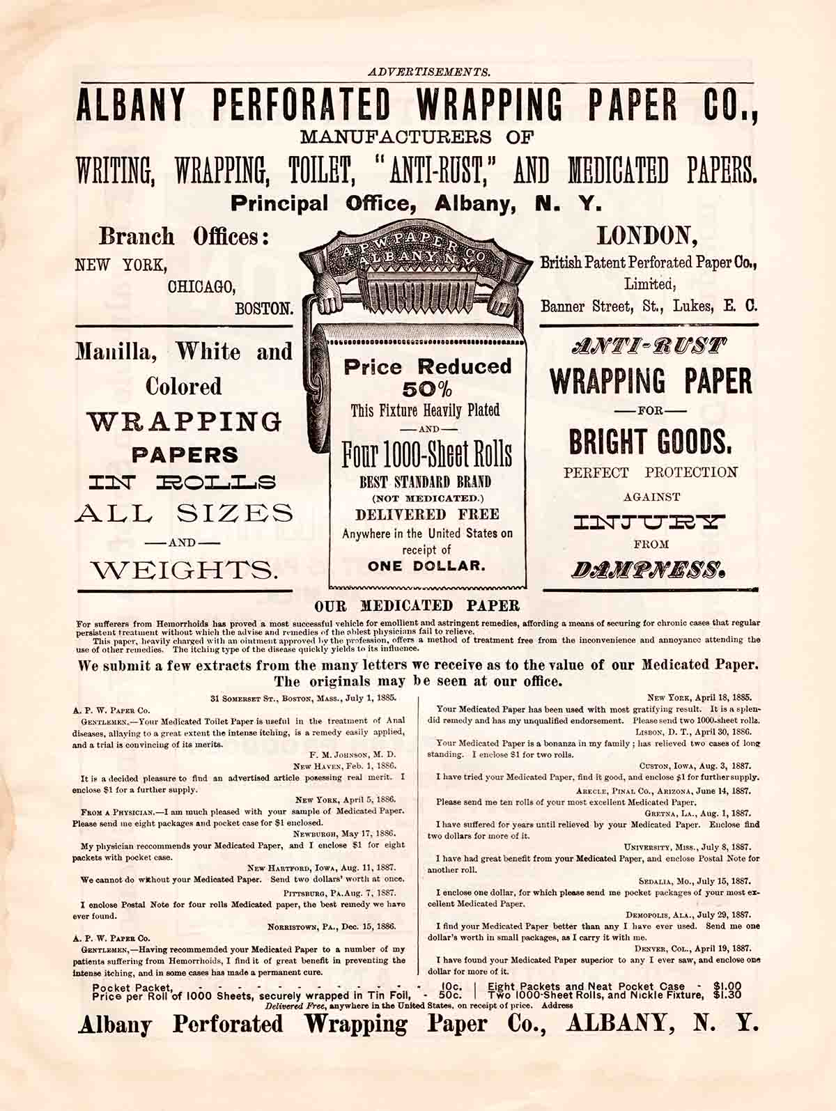 Vintage Tp Wrapping Paper Advertisement Ephemera W9