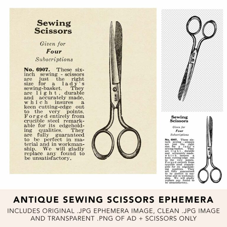Antique Sewing Scissors Ephemera Graphics Ad Web Preview