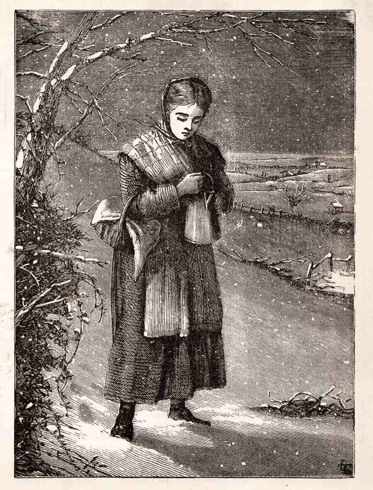 Cold Victorian Woman In Snow Web
