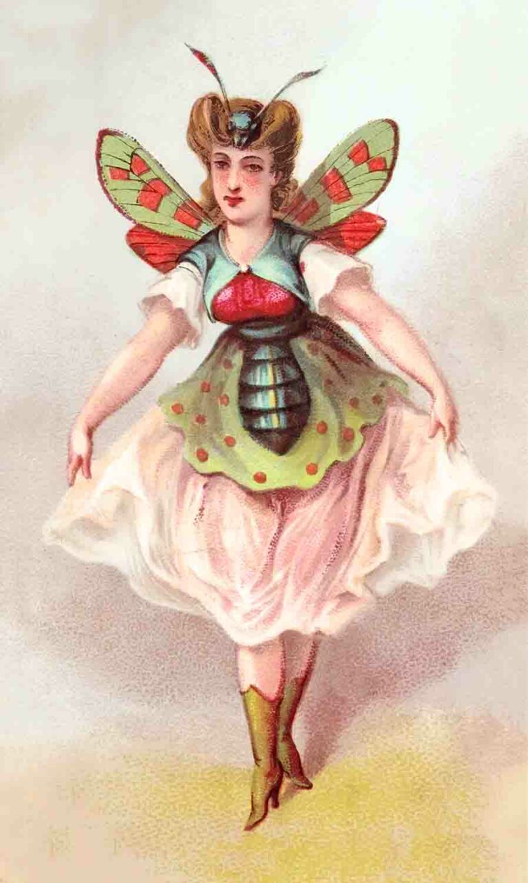 Victorian Scrapbook Butterfly Woman Vintage Greeting Card Image