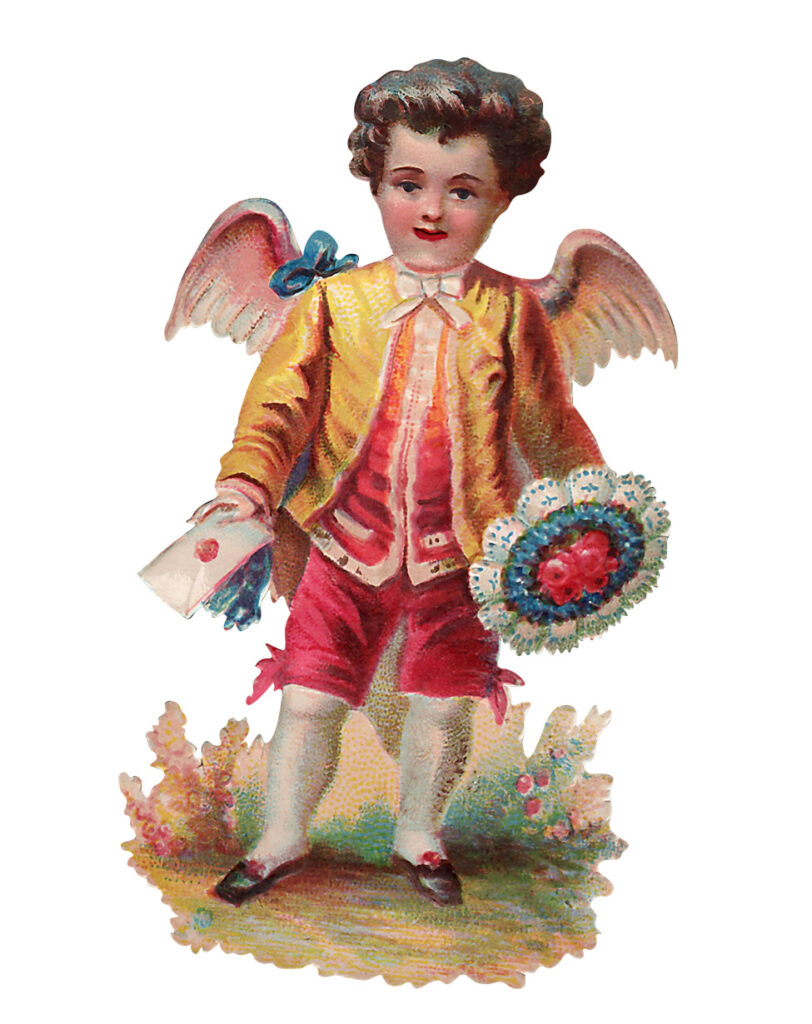 Victorian Scrapbook Cupid Valentine Fussy Cut Image Web