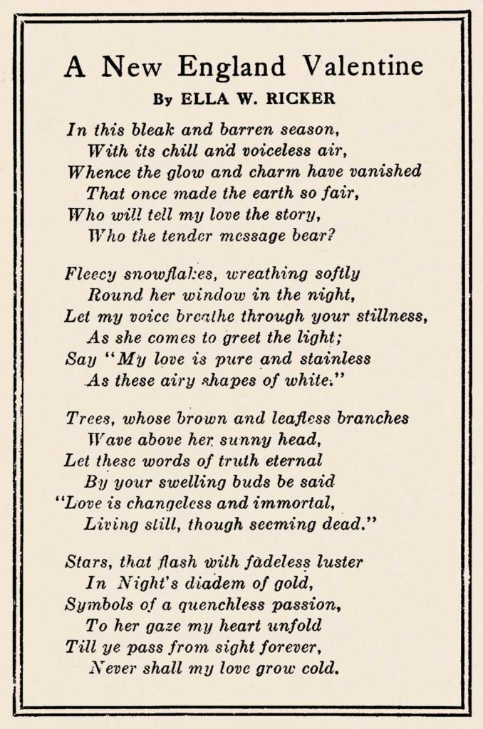 Vintage Valentines Day Poem Ephemera