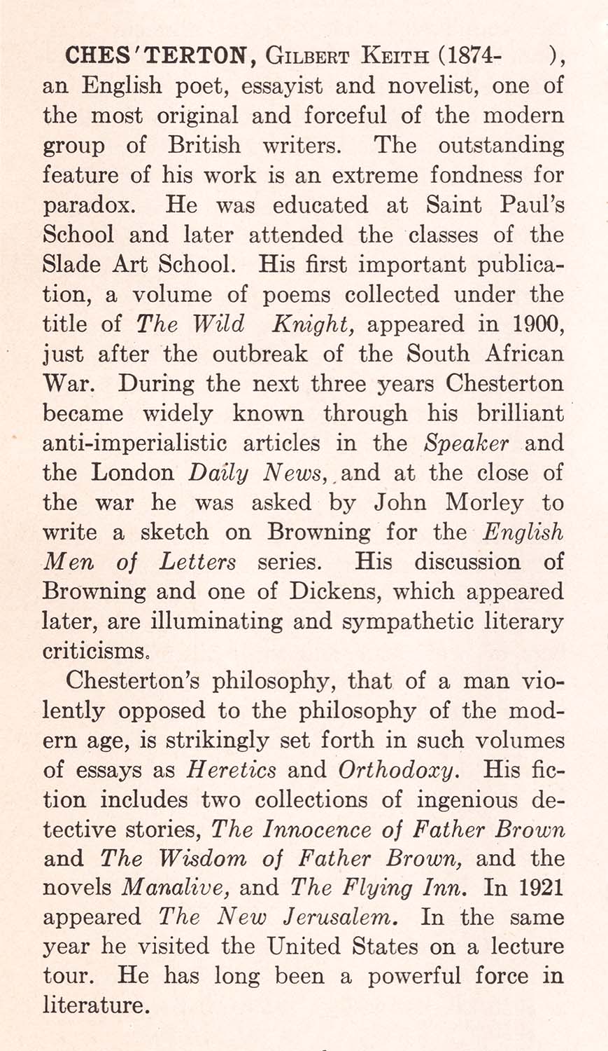 Gilbert Keith Chesterton Web