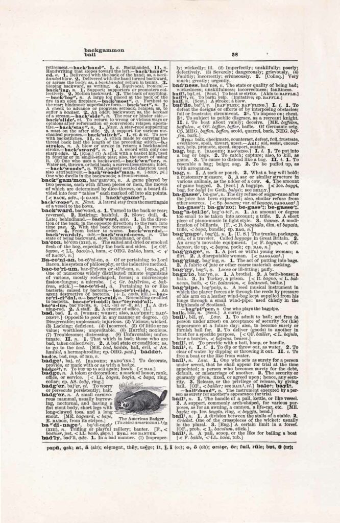 Vintage Dictionary Page Websize Fw58