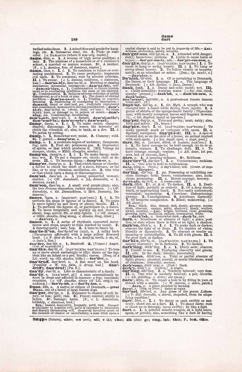 Vintage Dictionary Web 189