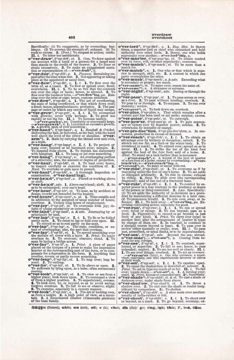 Vintage Dictionary Page Letter O, Page 493